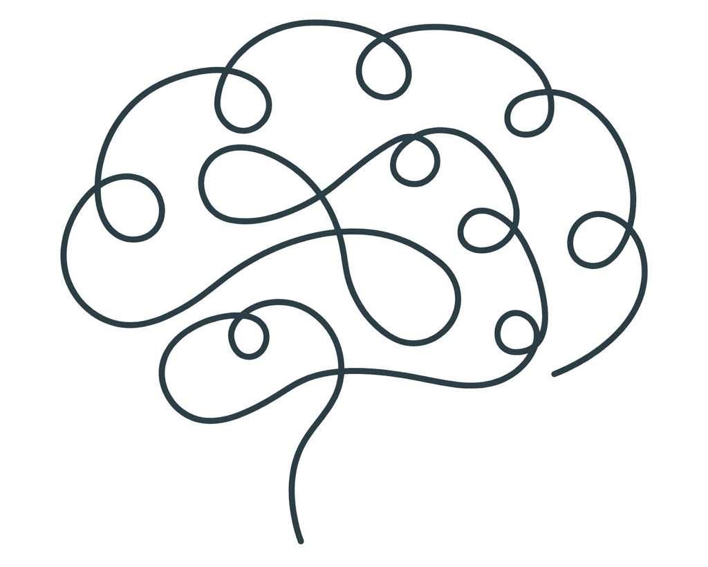 Illustration de cerveau en ligne foncé